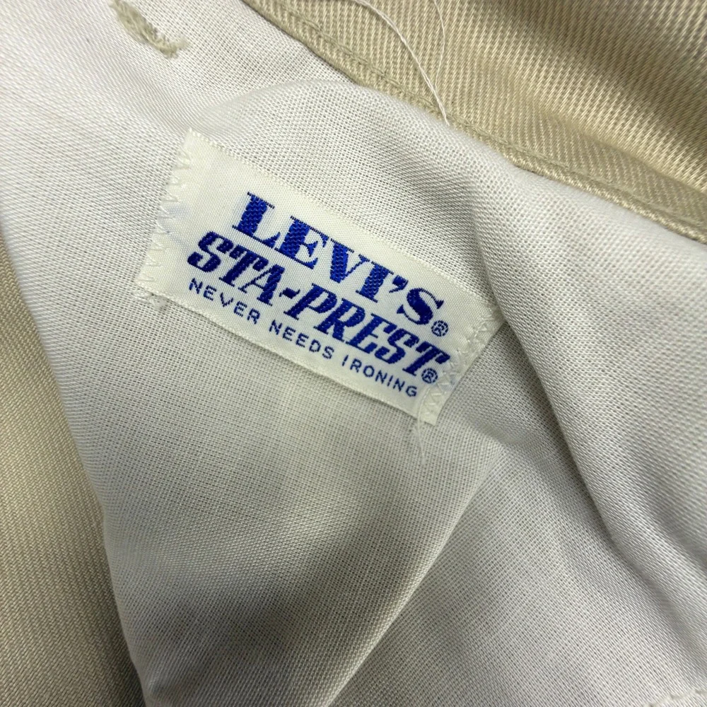 Vintage Levis 517 Sta-Prest Saddleman Boot Jeans Mens 40x32 Tan Beige NWT READ